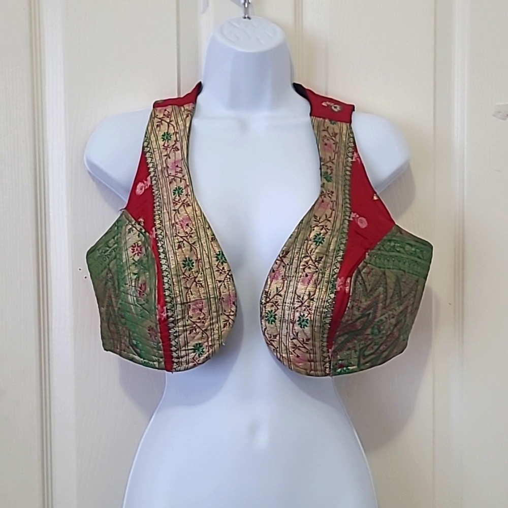 Jedzebel handmade silk  bolero style vest, size large
